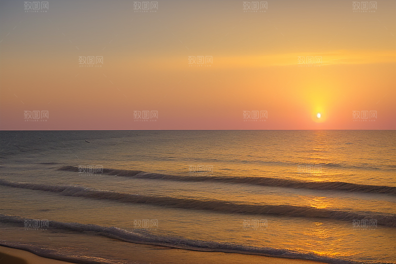 海边日出的海风轻拂