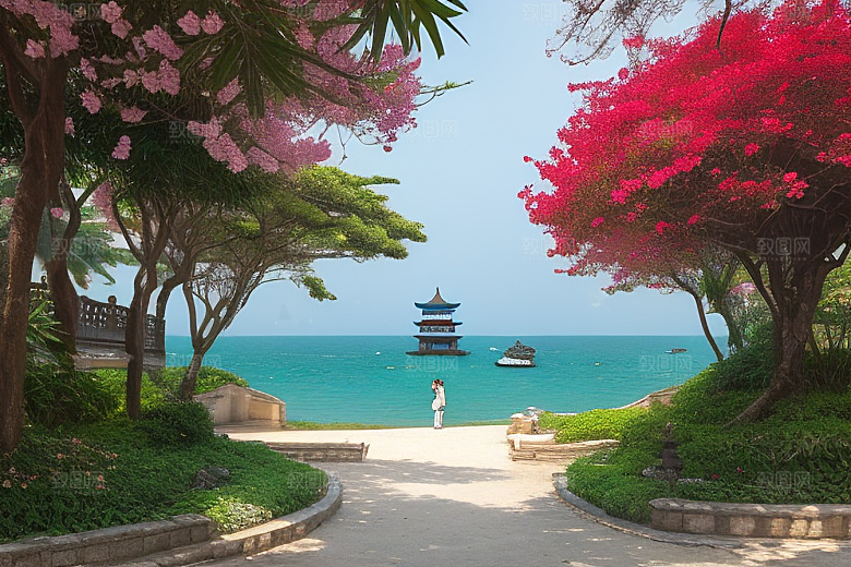 鼓浪屿蓝天碧海下的绝美风景