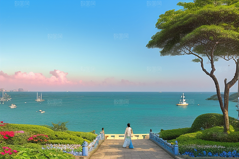 鼓浪屿青石小径间的自然奇观