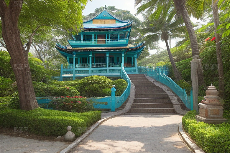 鼓浪屿青石小径间的自然奇观