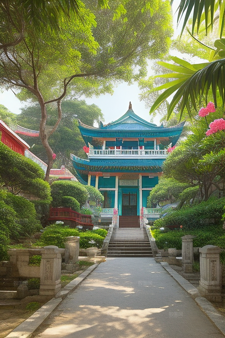 鼓浪屿逍遥漫步在绿树成荫的小径上