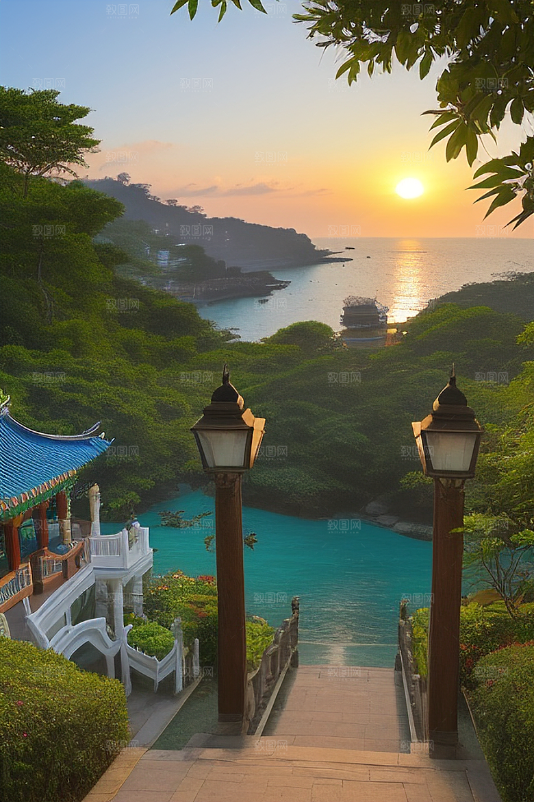 鼓浪屿逍遥漫步在绿树成荫的小径上