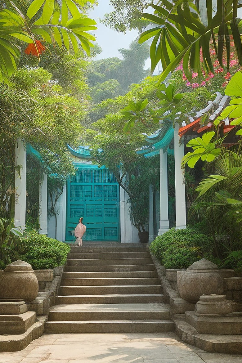 鼓浪屿逍遥漫步在绿树成荫的小径上