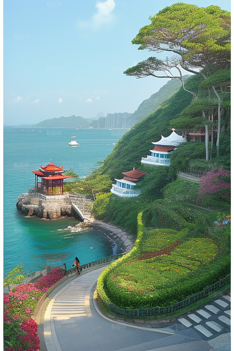 鼓浪屿逍遥漫步在绿树成荫的小径上