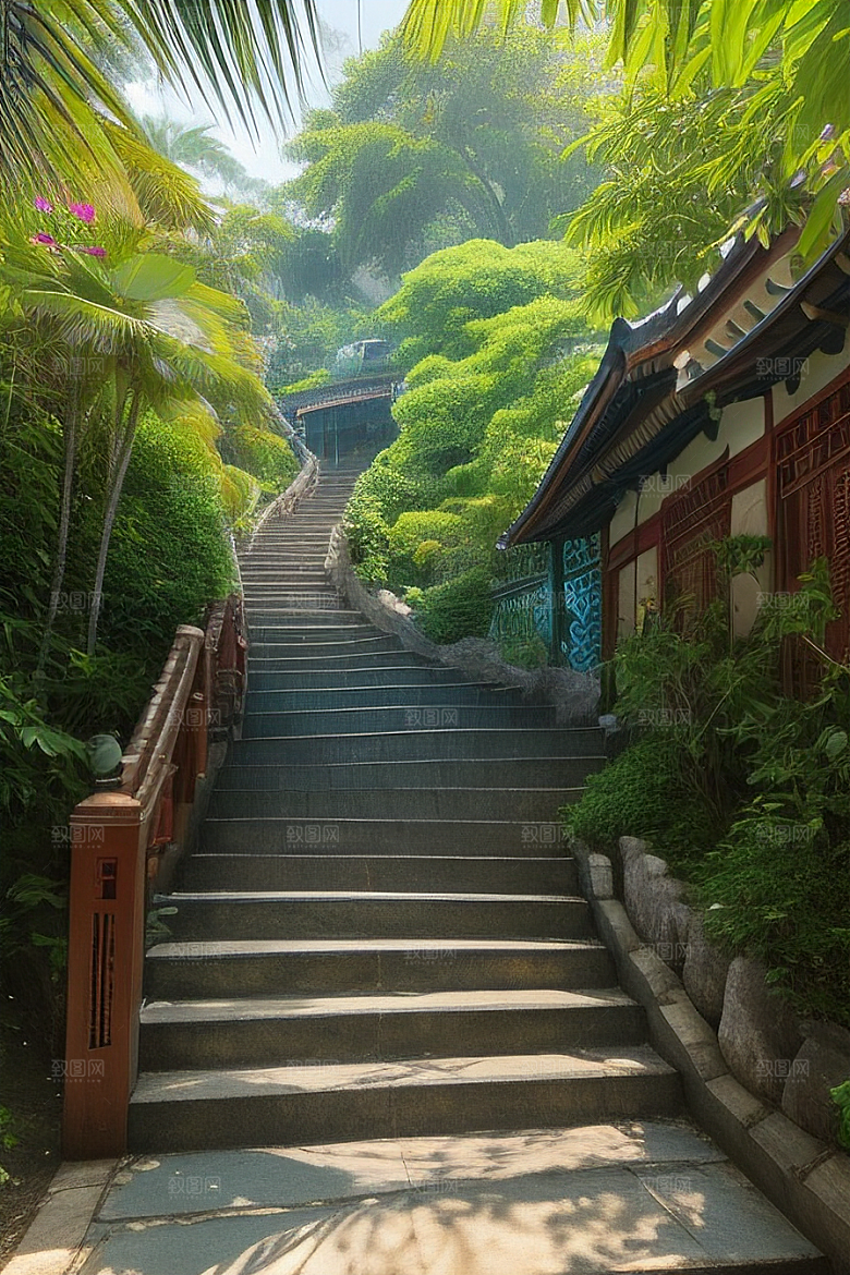 鼓浪屿逍遥漫步在绿树成荫的小径上