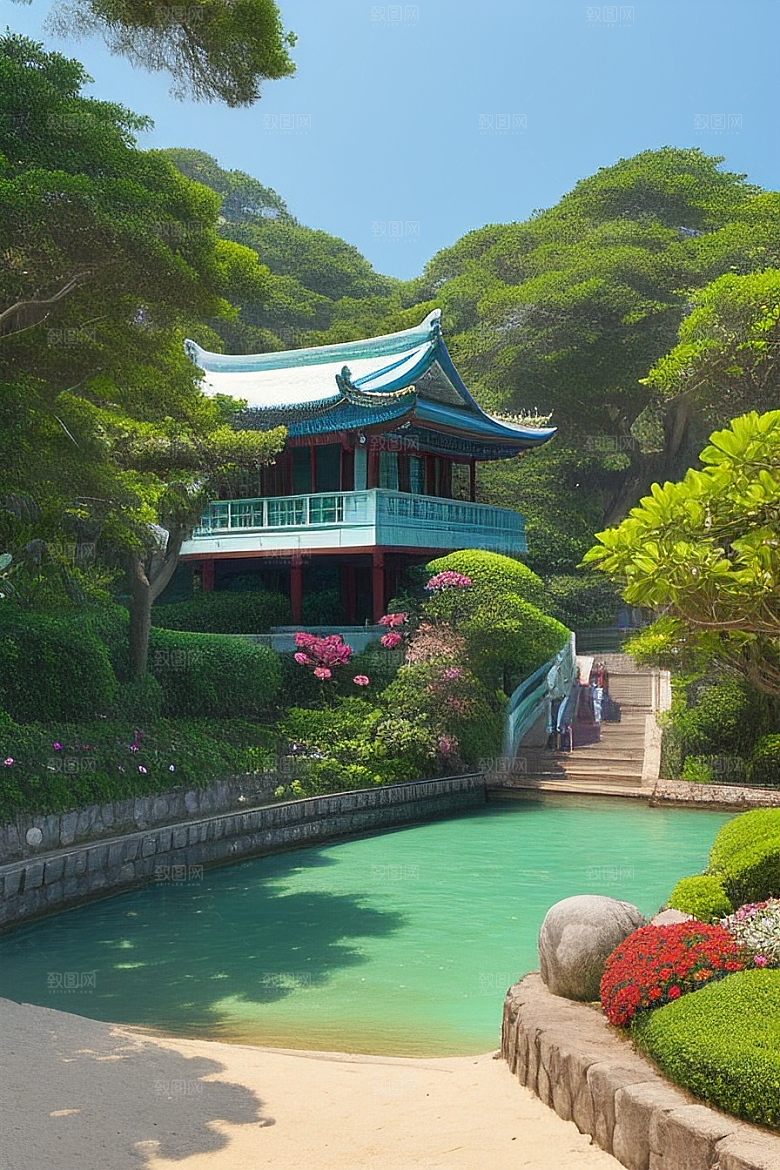 鼓浪屿逍遥漫步在绿树成荫的小径上