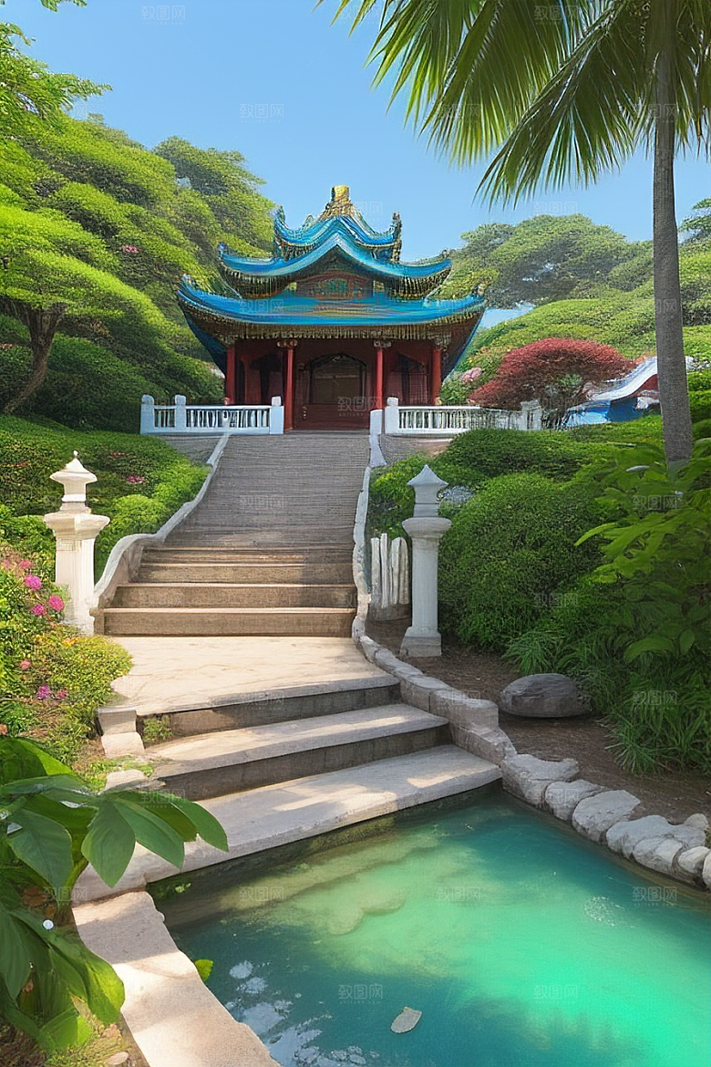 鼓浪屿青石小径间的自然奇观