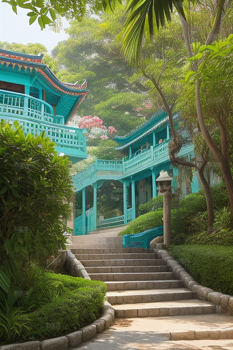 鼓浪屿青石小径间的自然奇观