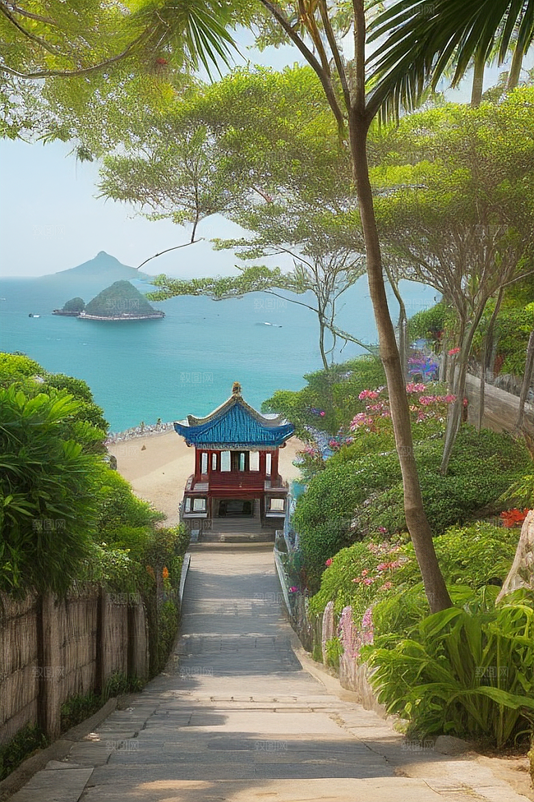 鼓浪屿青石小径间的自然奇观