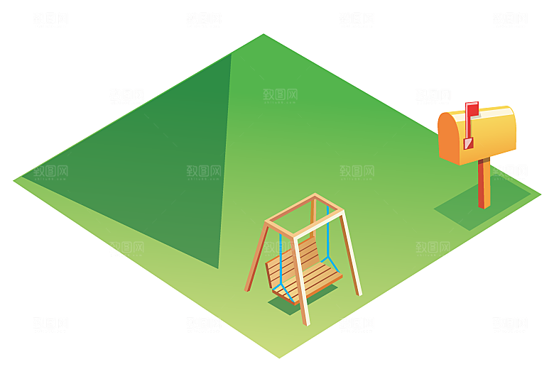 卡通手绘房屋建筑模型场景