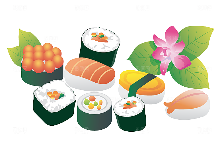 美食卡通素材寿司
