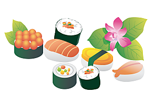 美食卡通素材寿司