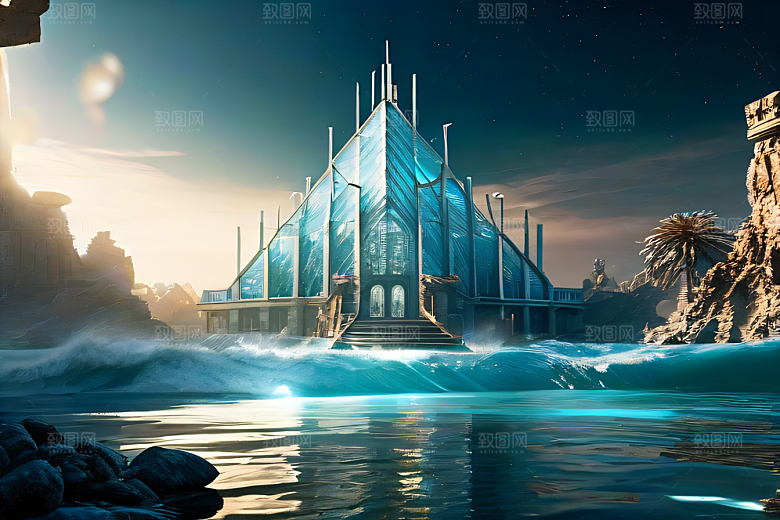 神秘亚特兰蒂斯水晶宫的海底幻境