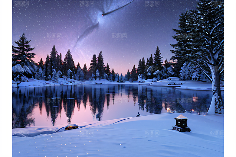 冰雪奇景冰雪城堡中的光影效果