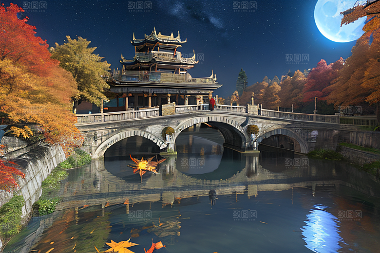 夜幕中的星空奇境董伯福风格的超广角视角
