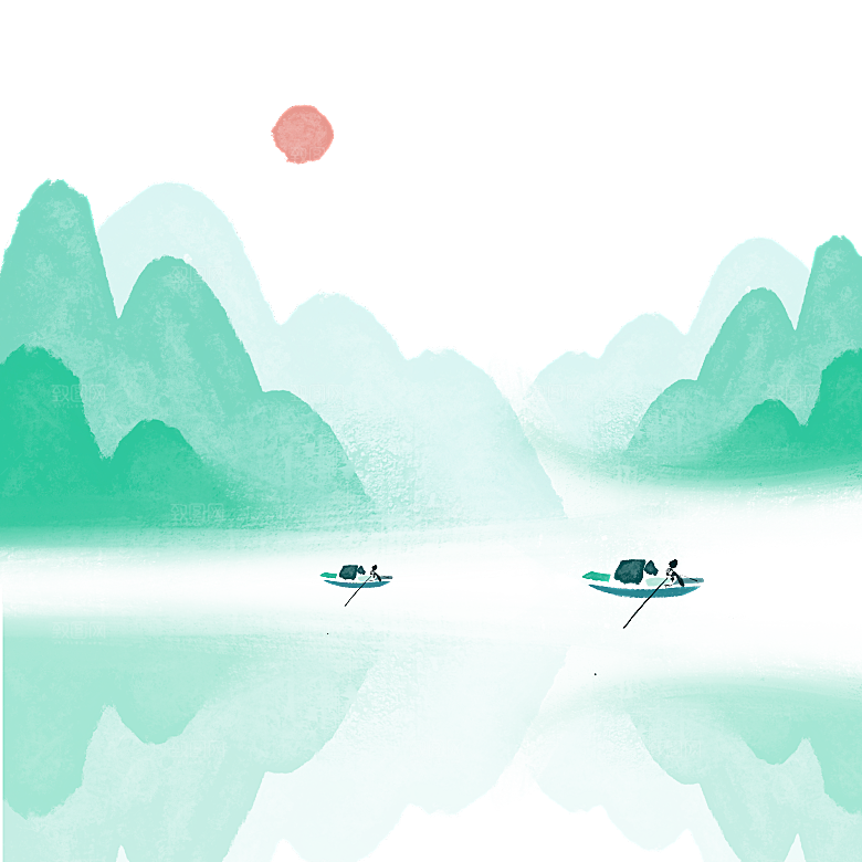 清明节节日传统山水素材