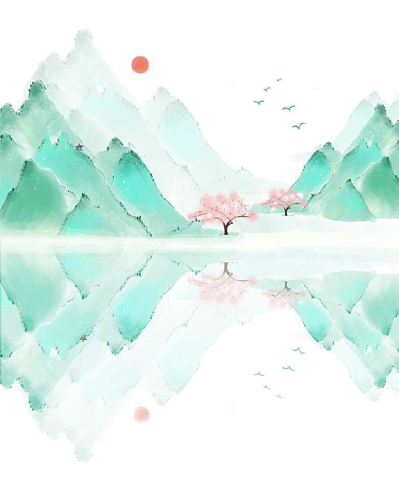 清明节节日传统山水素材