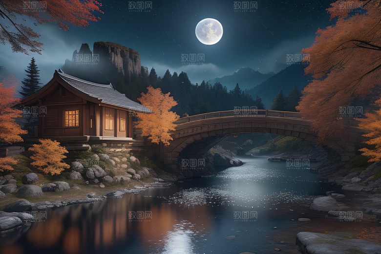 夜幕中的星空奇境董伯福风格的超广角视角