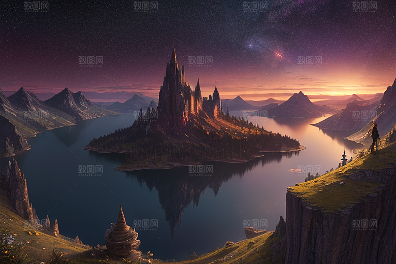 壮丽风景湖光山色中的细腻描绘