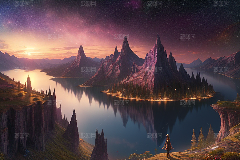 壮丽风景湖光山色中的细腻描绘