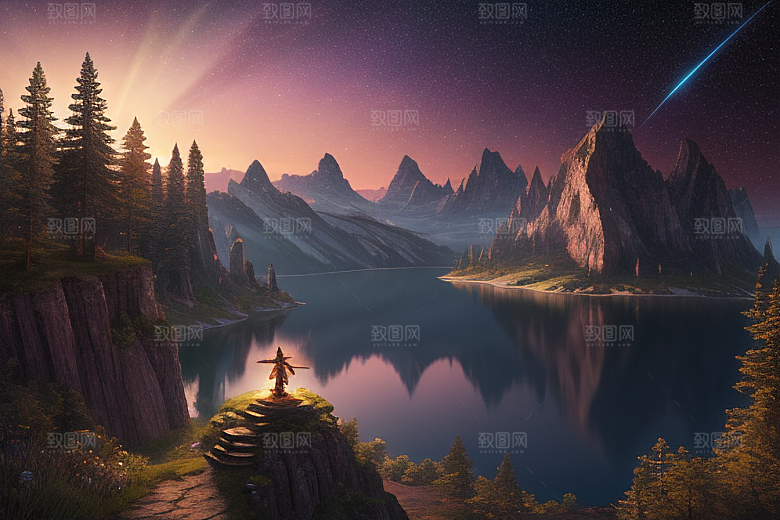 壮丽风景湖光山色中的细腻描绘