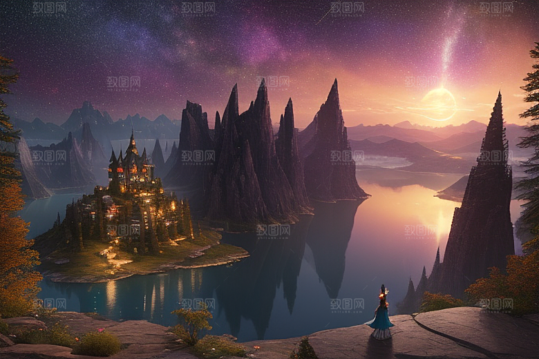 壮丽风景湖光山色中的细腻描绘