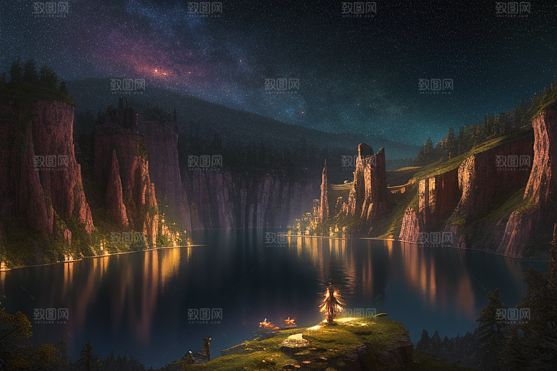 壮丽风景湖光山色中的细腻描绘