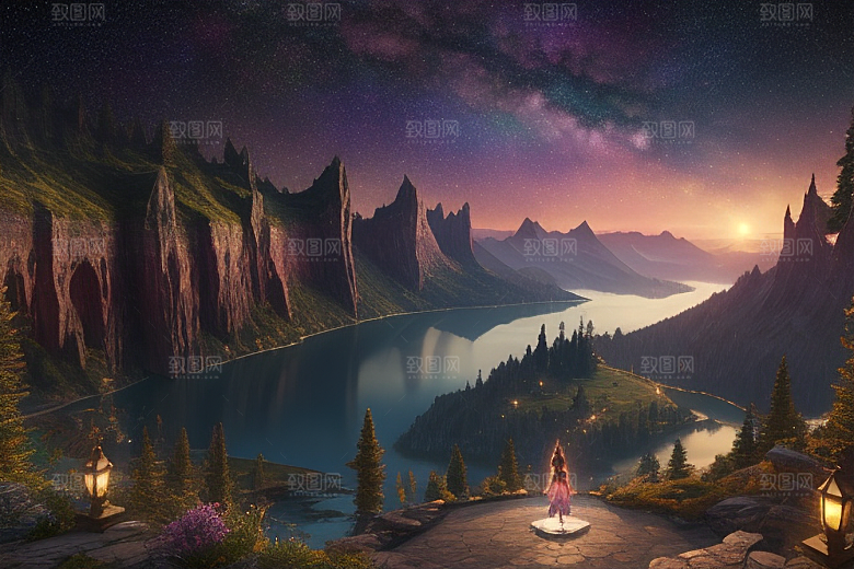 壮丽风景湖光山色中的细腻描绘