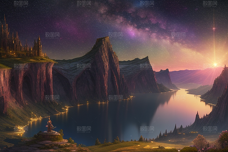 壮丽风景湖光山色中的细腻描绘
