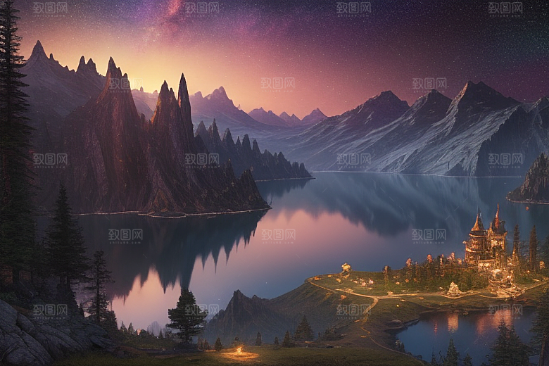壮丽风景湖光山色中的细腻描绘