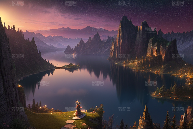 壮丽风景湖光山色中的细腻描绘