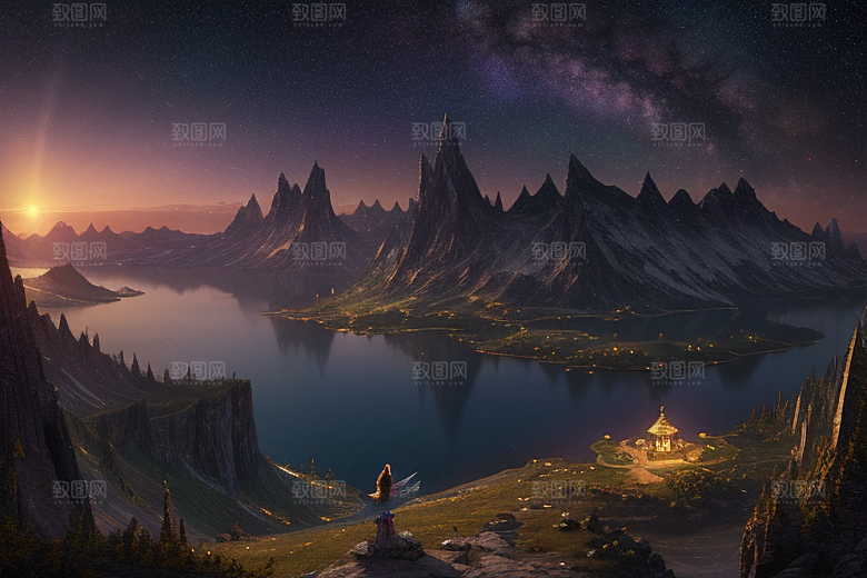 壮丽风景湖光山色中的细腻描绘