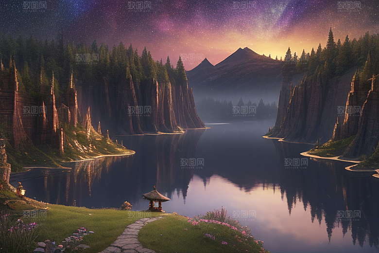 壮丽风景湖光山色中的细腻描绘