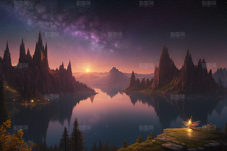 壮丽风景湖光山色中的细腻描绘