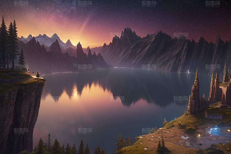 幻幻仙境湖光山色中的奇幻景色