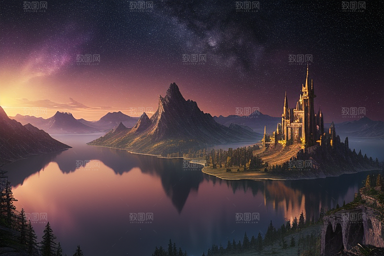 幻幻仙境湖光山色中的奇幻景色