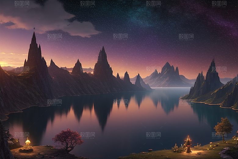 幻幻仙境湖光山色中的奇幻景色
