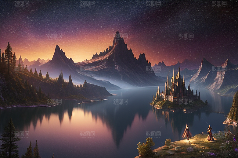 幻幻仙境湖光山色中的奇幻景色
