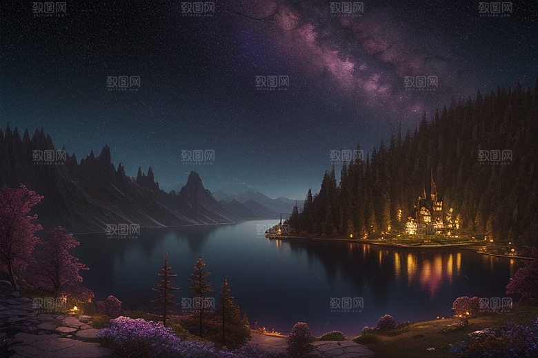 幻幻仙境湖光山色中的奇幻景色