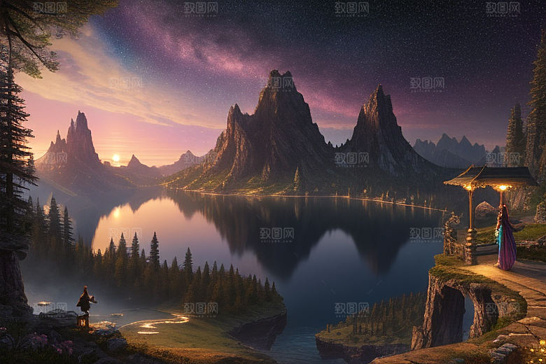 幻幻仙境湖光山色中的奇幻景色