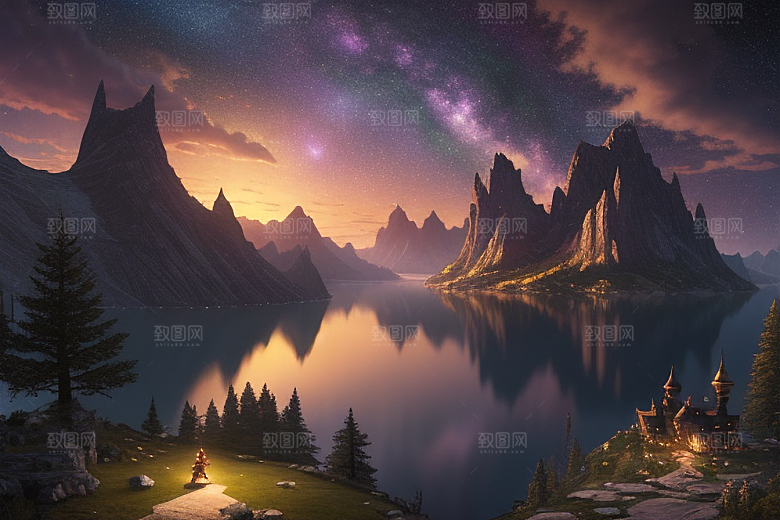 幻幻仙境湖光山色中的奇幻景色