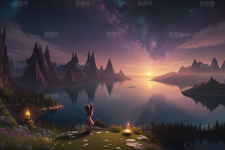 幻幻仙境湖光山色中的奇幻景色