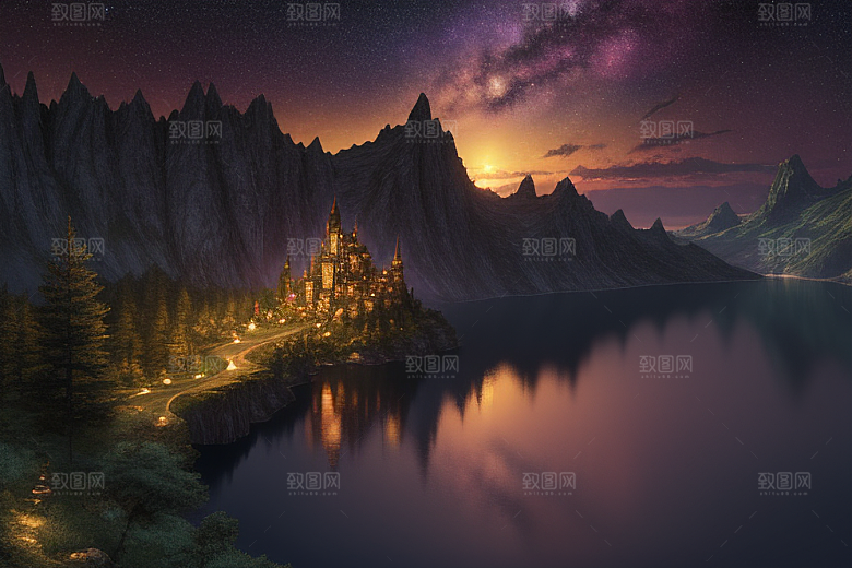 幻幻仙境湖光山色中的奇幻景色