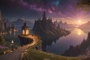 幻幻仙境湖光山色中的奇幻景色