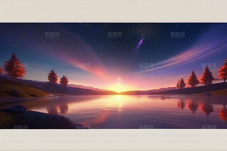 超细节描绘湖泊中的奇幻景色