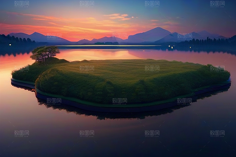 超细节描绘湖泊中的奇幻景色