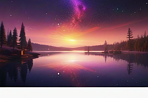 湖光山色壮丽景色中的湖泊