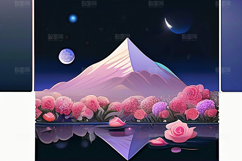 星空之吻浪漫唯美的花与星相遇