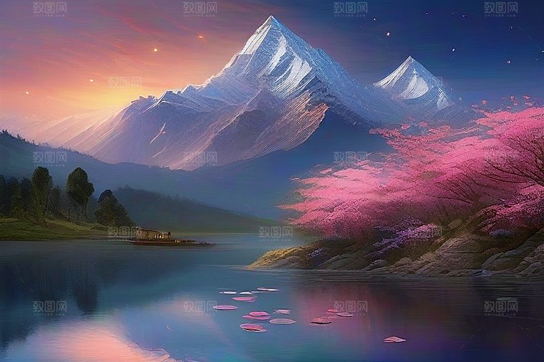 星空之吻浪漫唯美的花与星相遇