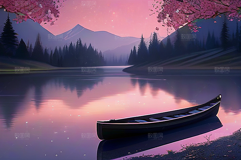 夜色花海星空玫瑰的梦幻画卷
